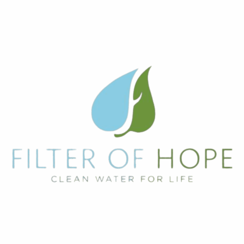 Water drop and leaf logo.