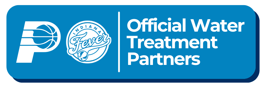 Official water treatment partners badge.